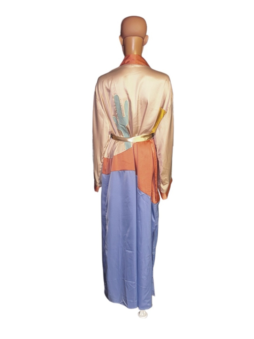 Miss Sparkling ~ Women’s Large ~ Orange/Gold/Blue ~ Desert Sunset ~ Kimono Robe